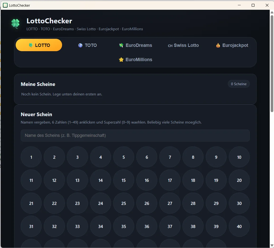 LottoChecker – LOTTO, TOTO, EuroDreams, Swiss Lotto, Eurojackpot, EuroMillions