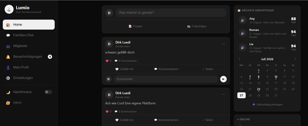 Lumio – Familien-Netzwerk (in Entwicklung)