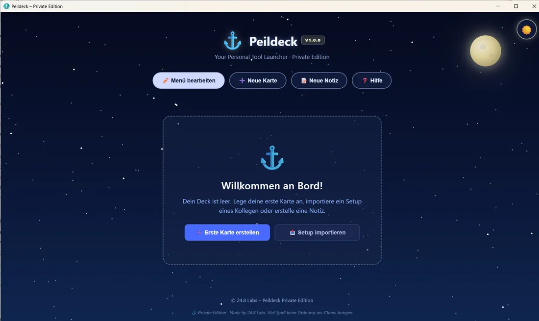 Peildeck – Private Edition · Tool Launcher