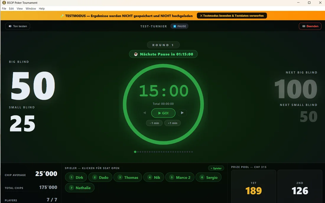 BSOP Poker Tournament – Turnier-Timer